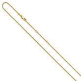 14K 1.2mm Baby Spiga 1in+1in Adjustable Chain